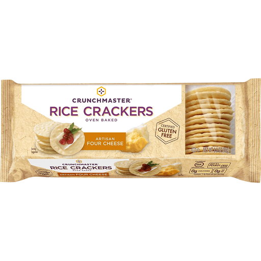 Crunchmaster Oven Baked Artisan Four Cheese Rice Crackers 3.5 Oz