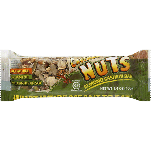 Caveman Nuts Nut Bar, Almond Cashew