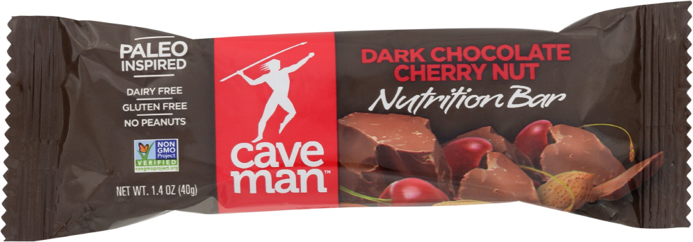 Caveman Dark Chocolate Cherry Nut Nutrition Bar - 1.4 Oz