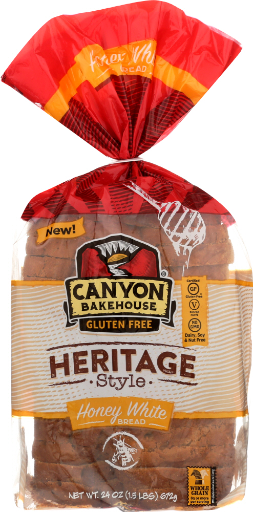 Canyon Bakehouse Gluten Free Heritage Style Honey White 100% Whole Grain Bread 24 Oz. Bag