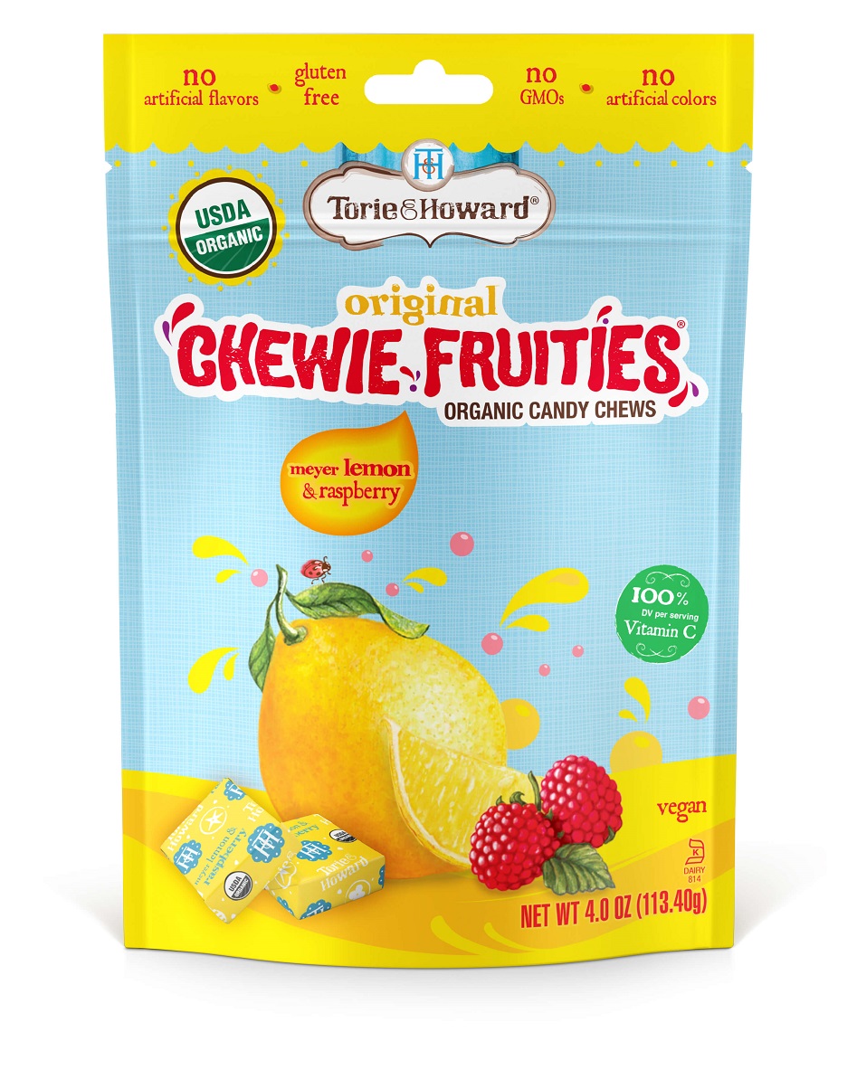Torie & Howard Original Chewie Fruities Meyer Lemon Raspberry Organic Candy Chews 4.0 Oz