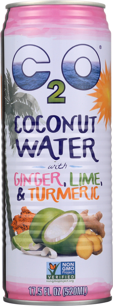 C2O Ginger Lime Turmeric Coconut Water - 17.5 Fl Oz Can