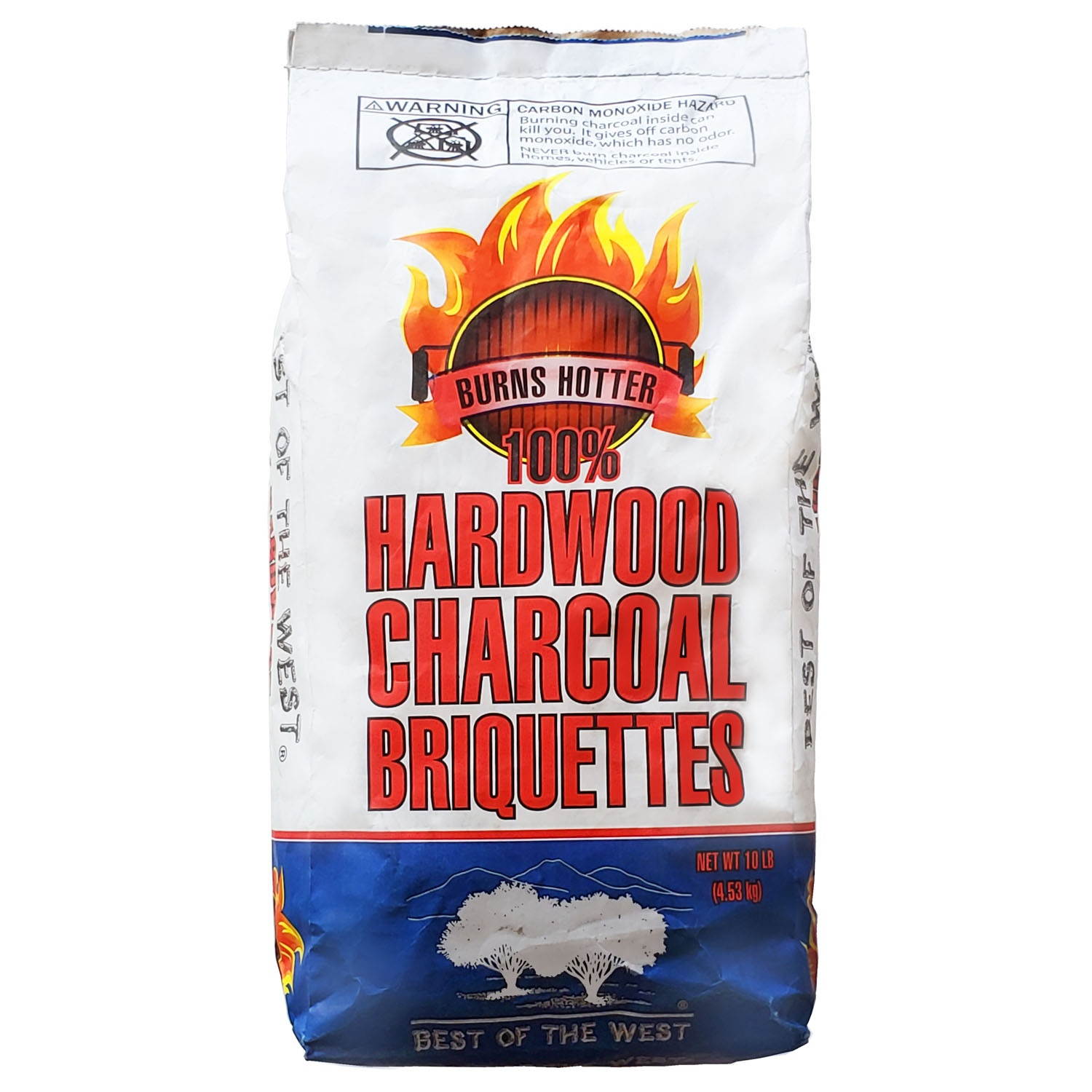 Best of the West Natural Hardwood Charcoal Briquettes For Grilling, 10 Pound Bag