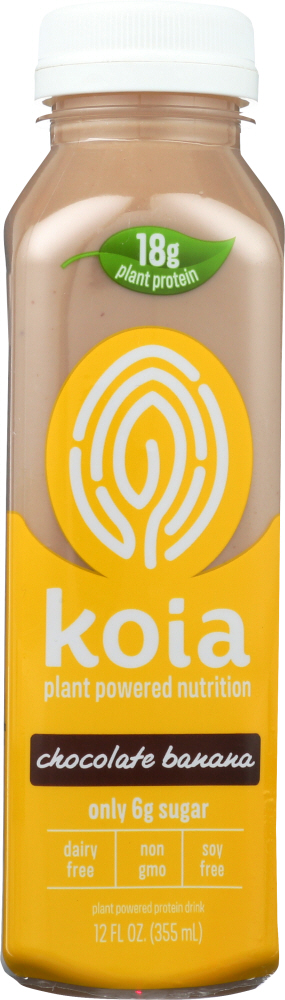 Koia Shake, Plant Based, Protein, Chocolate Banana 12 Fl Oz
