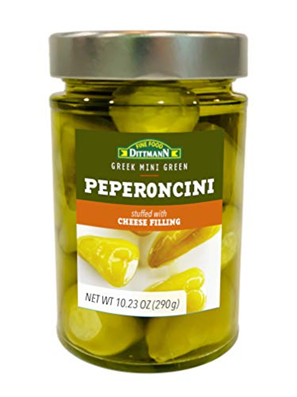 Greek Green Peperoncini Peppers Stuffed With Cream Cheese And Feta 10.23oz