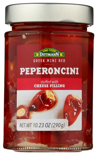 Fine Food Dittmann Greek Red Peperoncini Peppers Stuffed With Cream Cheese 10.23oz