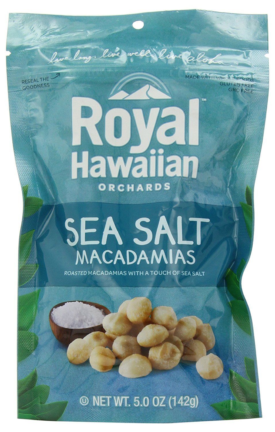 Royal Hawaiian Orchards Macadamias, Sea Salt, 5 Ounce