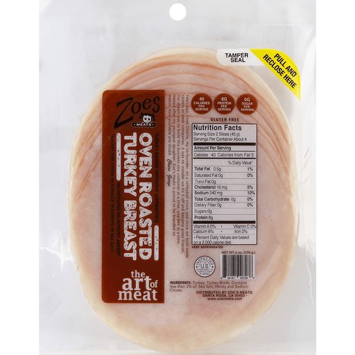 Zoes Turkey Breast, Oven Roasted