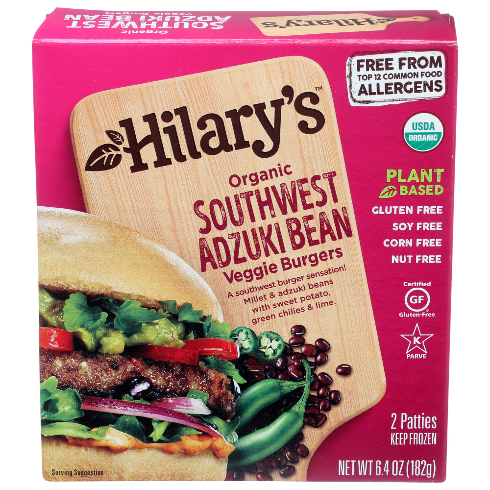 Hilary's Organic Southwest Adzuki Bean Veggie Burger, 6.4 Oz
