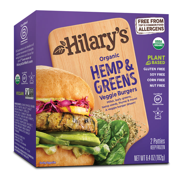 Hilarys Eat Well Organic Hemp And Greens Veggie Burger