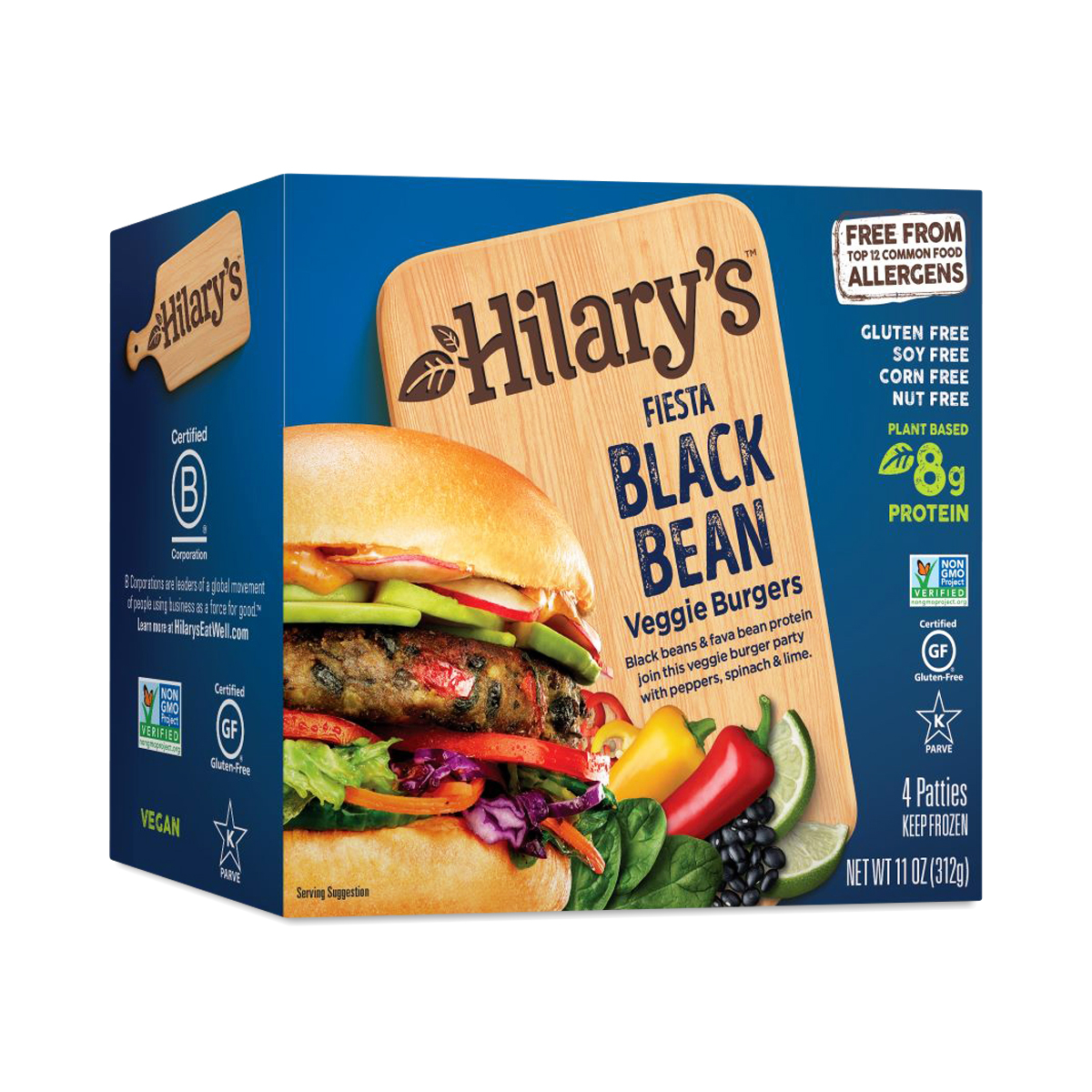 Hilary's Black Bean, Fiesta Veggie Burgers