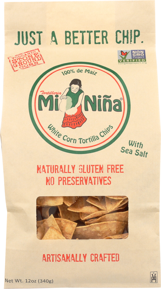 Mi Nina White Corn Sea Salt Tortilla Chips 12 Oz