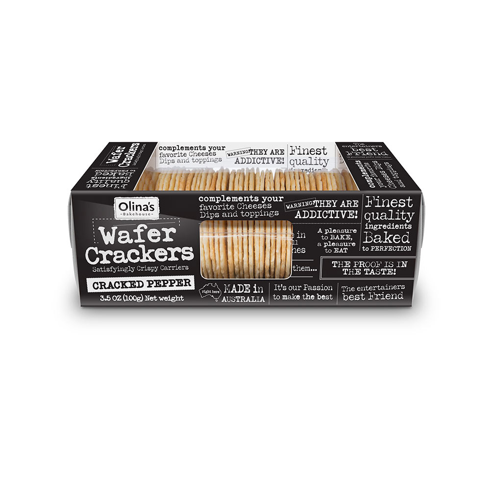 Olina's Bakehouse Cracked Pepper Wafer Crackers
