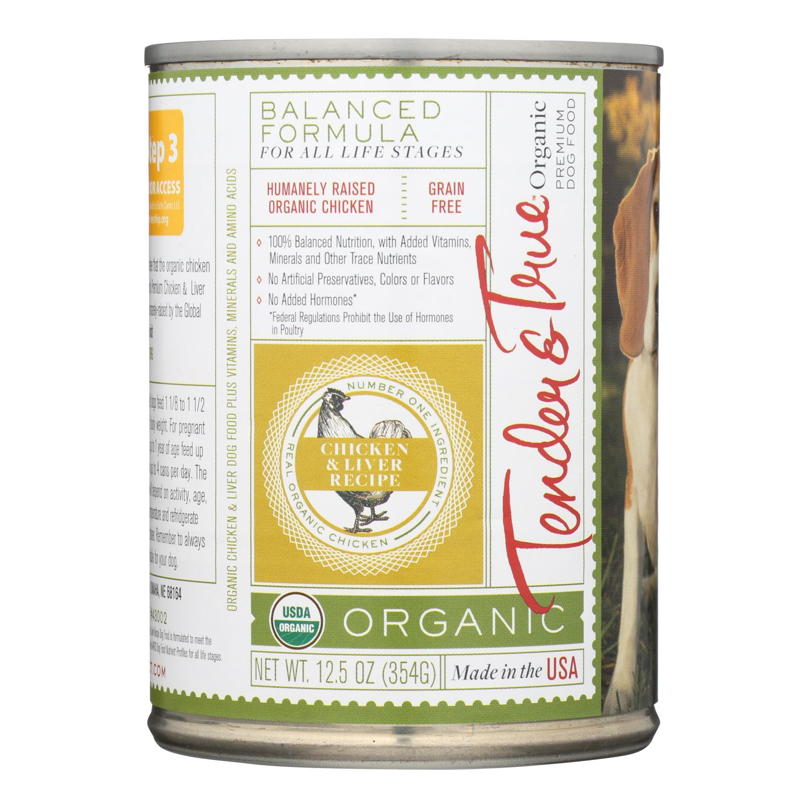 Tender & True Organic Wet Dog Food Chicken Liver 12.5 Oz