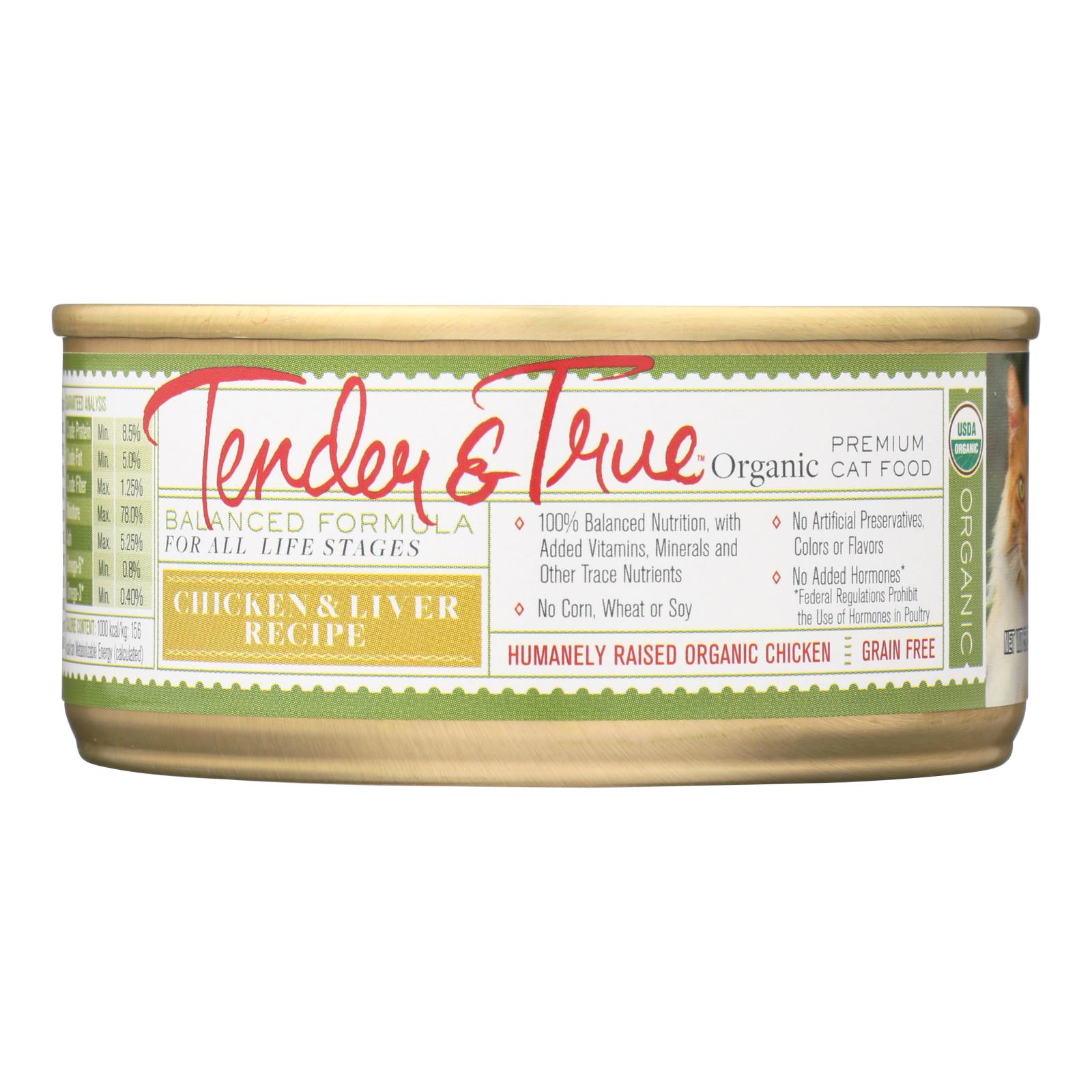 Tender & True Cat Food, Organic, Chicken Liver Recipe, Pate 5.5 Oz