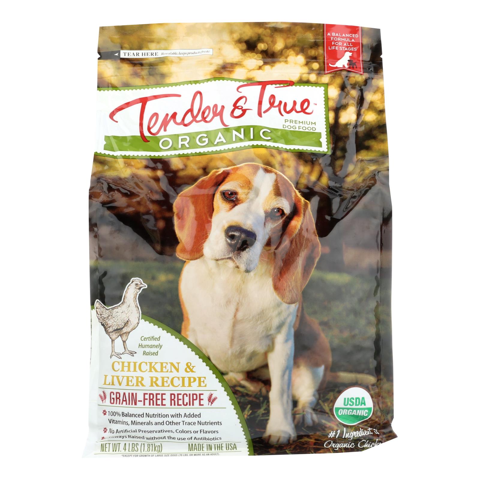Tender & True Organic Chicken Liver Recipe Dry Dog Food