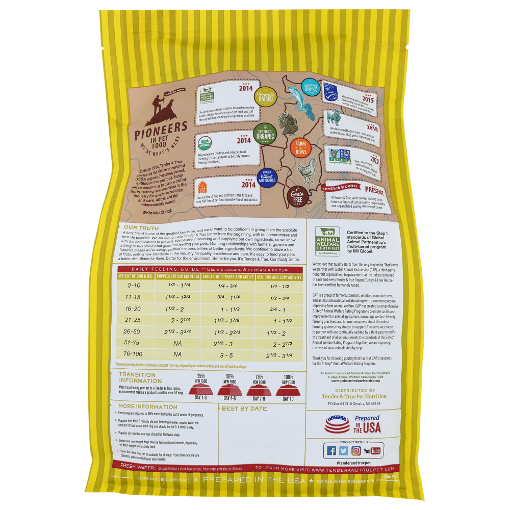 Tender & True Organic Turkey Liver Recipe Dry Dog Food