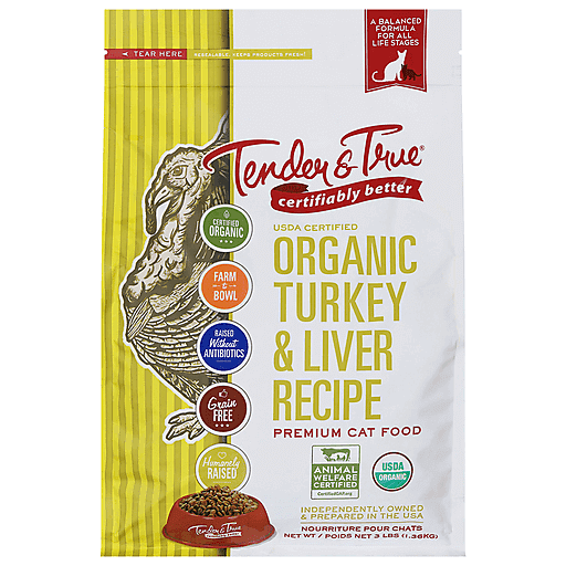 Tender & True Organic Turkey Liver Recipe Cat Food, 3 Lb 42010