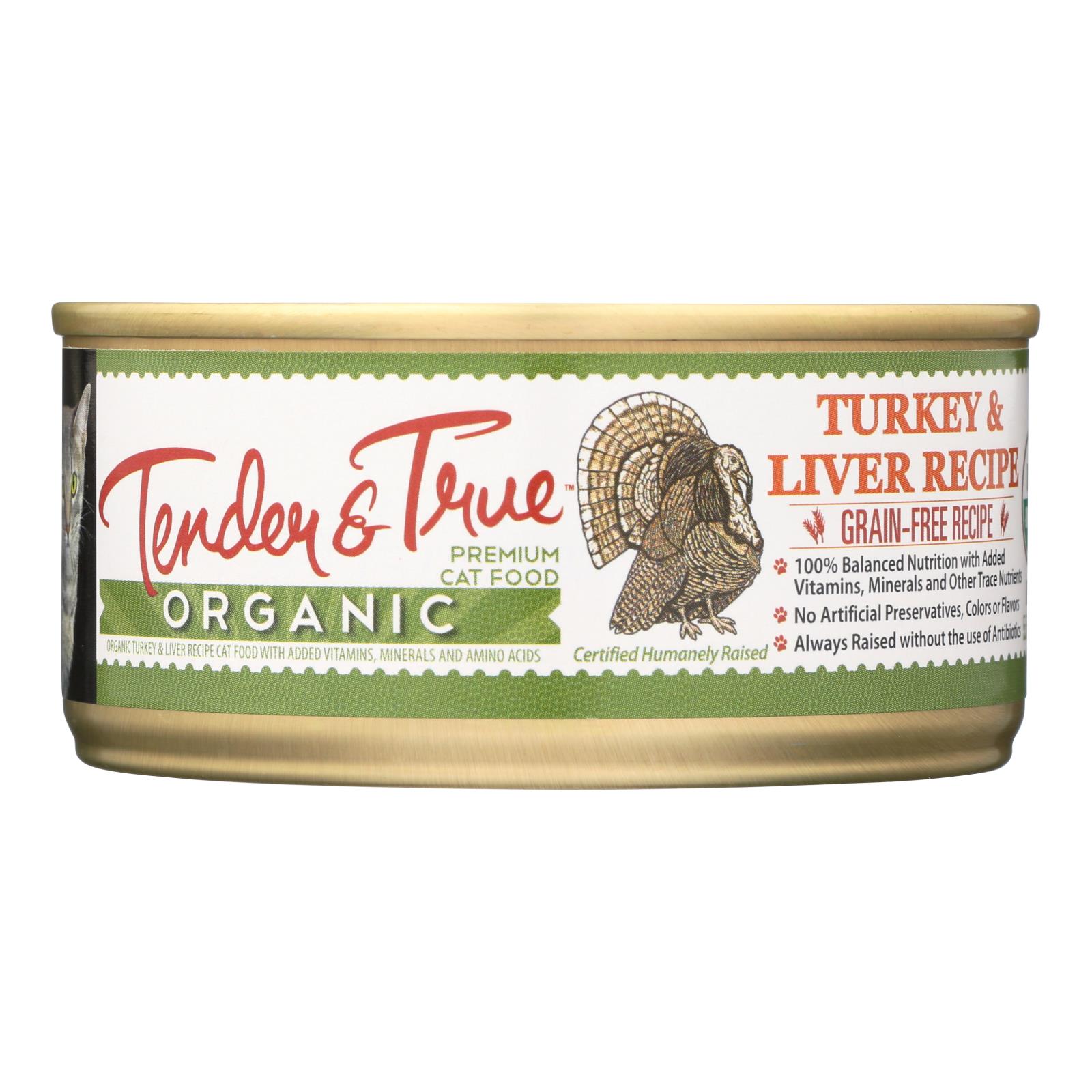 Tender & True Organic Premium Pate Turkey Liver Cat Food 5.5 Oz
