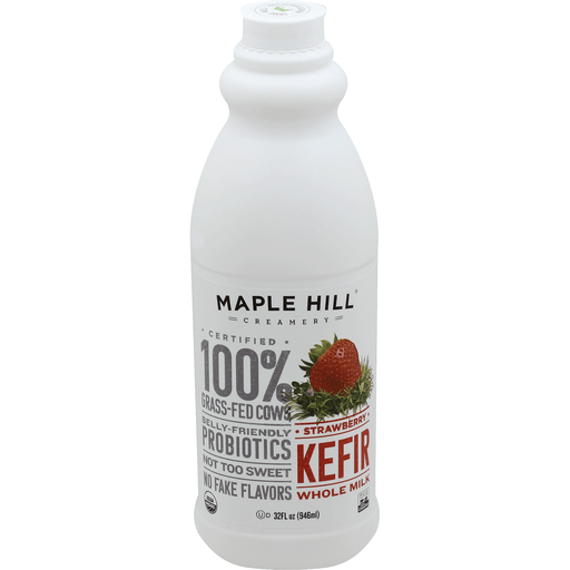 Maple Hill Creamery Organic Kefir Strawberry Yogurt Drink 32 Oz