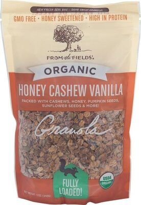FROM THE FIELDS: Honey Cashew Vanilla Granola, 12 Oz