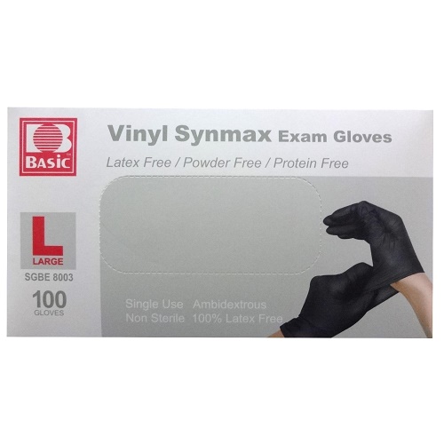 Gloves Vinyl Black Lg 100ct-whole