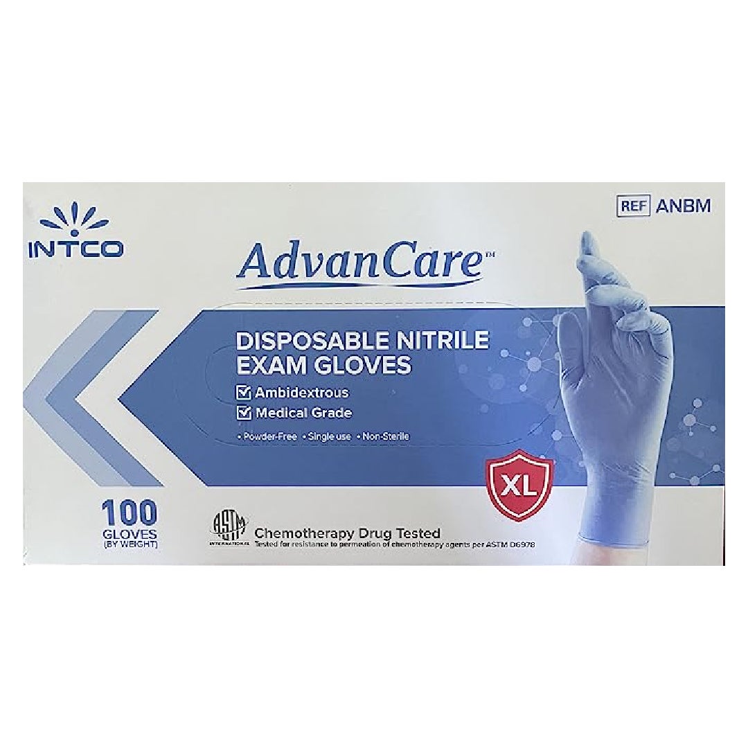 Advan Care Gloves Blue Nitrile Exam