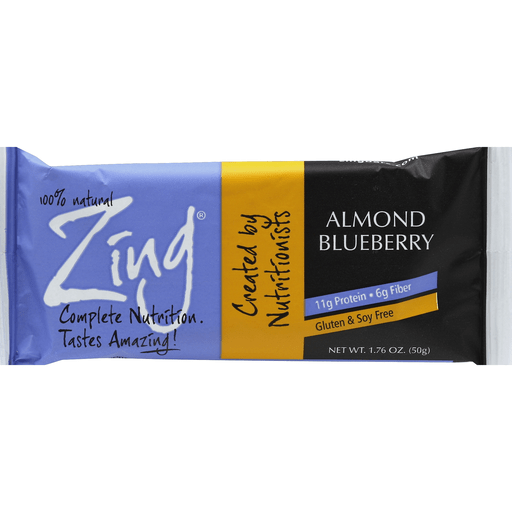 Zing BARS: Almond Blueberry Bar, 1.76 Oz
