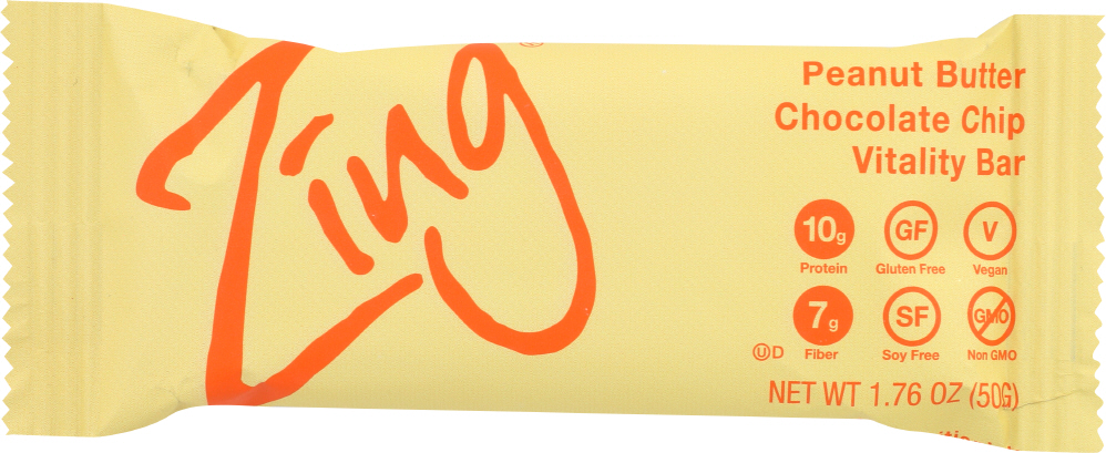 Zing Bars Peanut Butter Chocolate Chip Nutrition Bar, 1.76 Oz (Case Of 5)