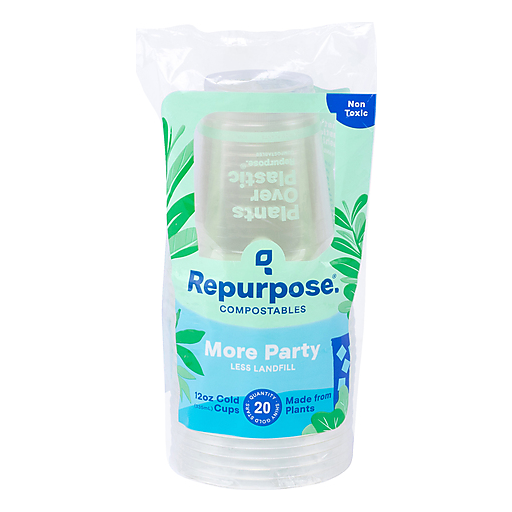 Repurpose Plant Based Clear Cold Cups 12 Oz, 20 Pc