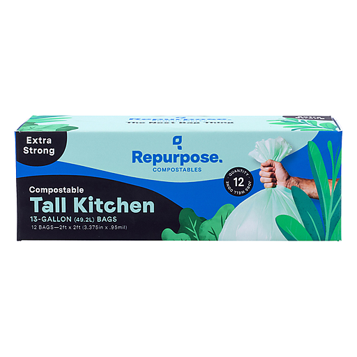 Repurpose Tall Kitchen Bags, Extra Strong, 13 Gallon