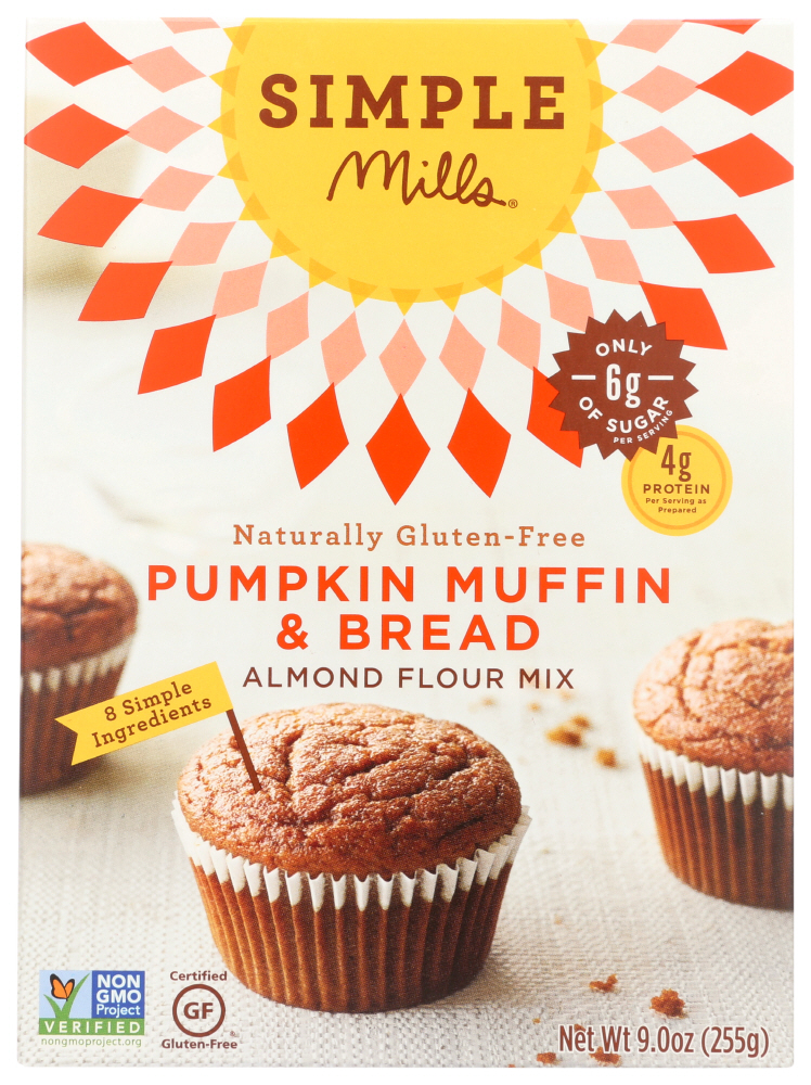 Simple Mills Gluten Free Pumpkin Muffin & Bread Almond Flour Baking Mix - 9oz