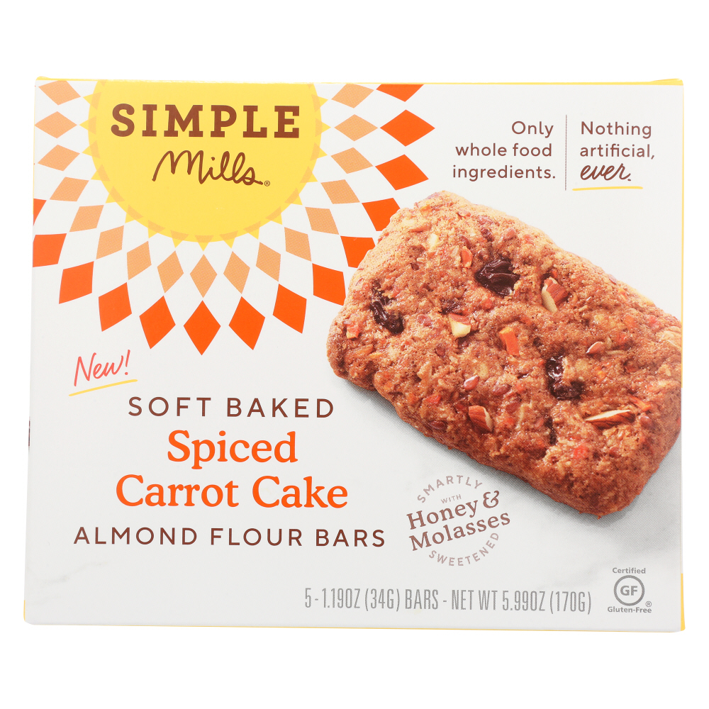 Simple Mills Soft Baked Spiced Carrot Cake Almond Flour Bars
