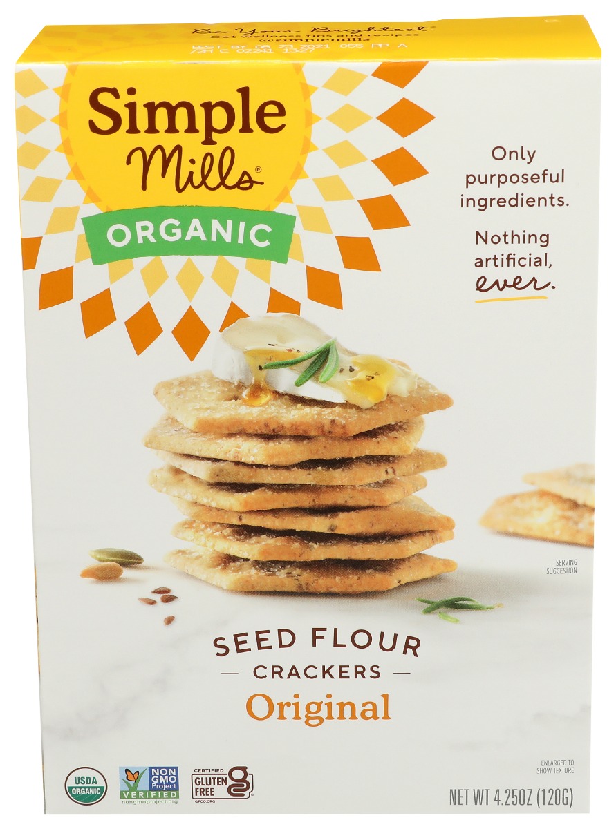 Simple Mills Organic Seed Flour Crackers Original -- 4.25 Oz
