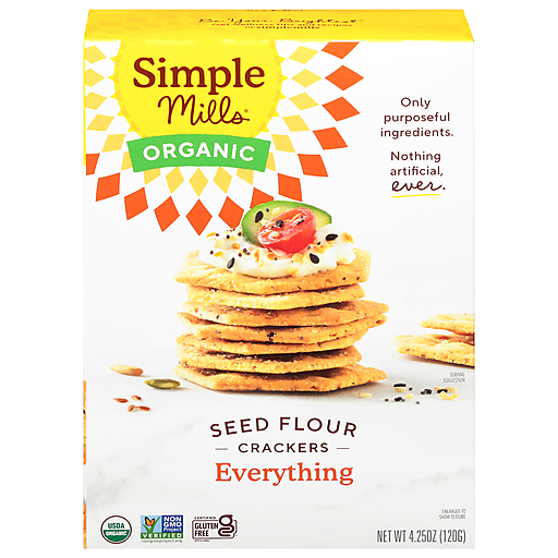Simple Mills Organic Everything Seed Flour Crackers, 4.25 Oz