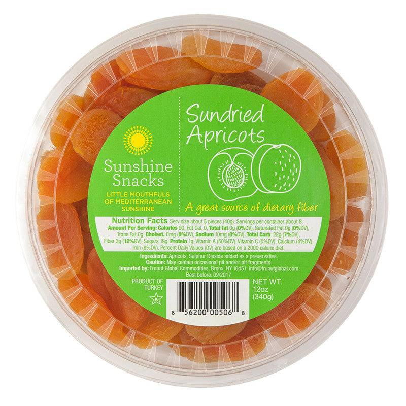 Dried Turkish Apricots 12 Oz Tub - 24ct Case