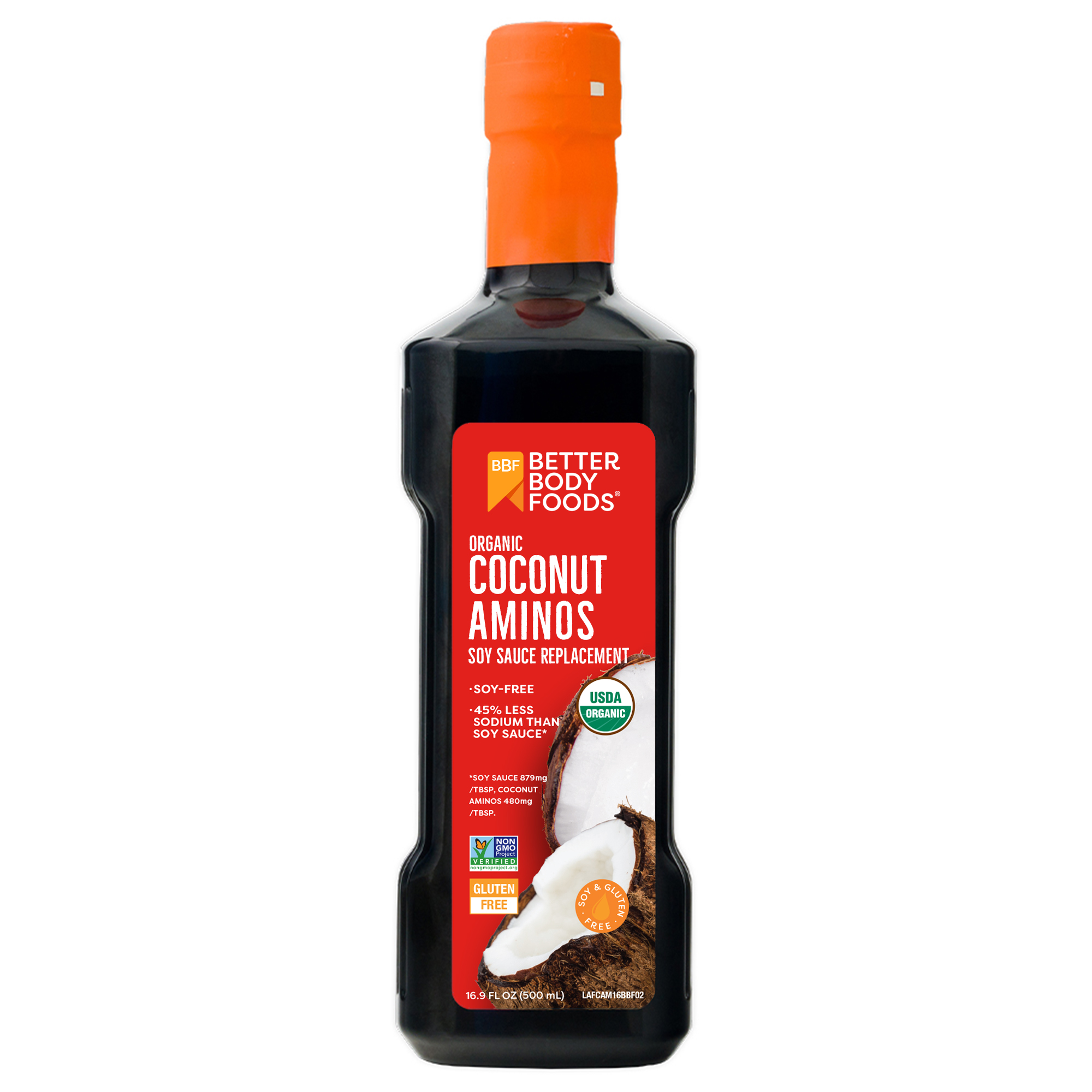 BetterBody Foods Organic Coconut Aminos Soy Sauce Replacement, 16.9 Ounces