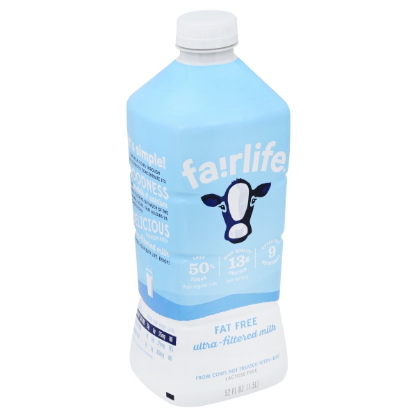 Fairlife Milk Fat Free Bottle, 52 Fl Oz