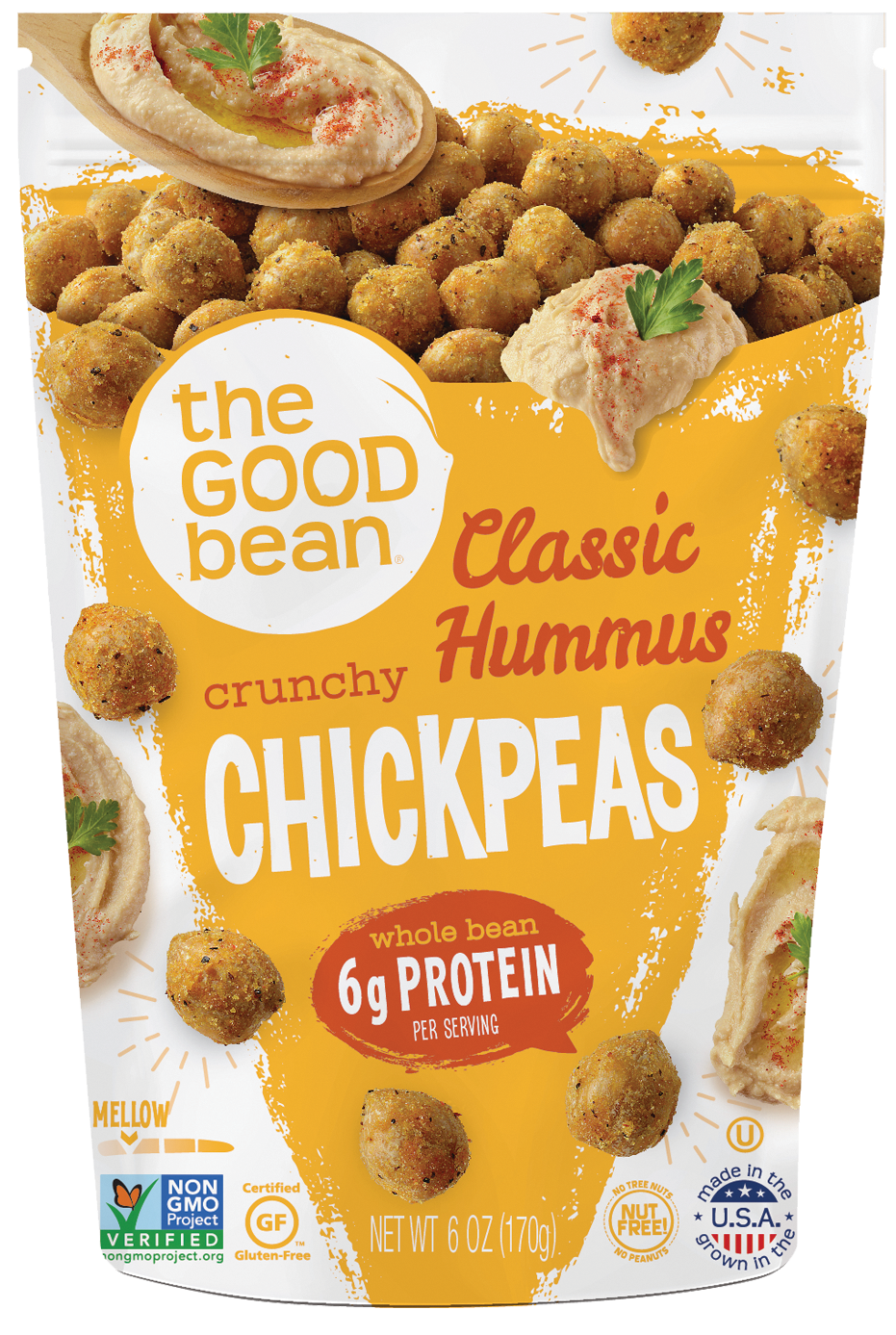 The Good Bean Classic Hummus Crunchy Chickpeas - Case Of 6/6 Oz