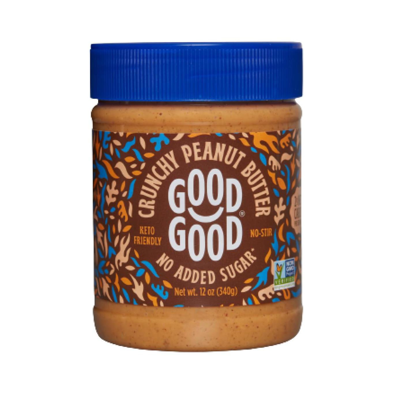 Good Good Crunchy Peanut Butter No Sugar Added, 12 Oz