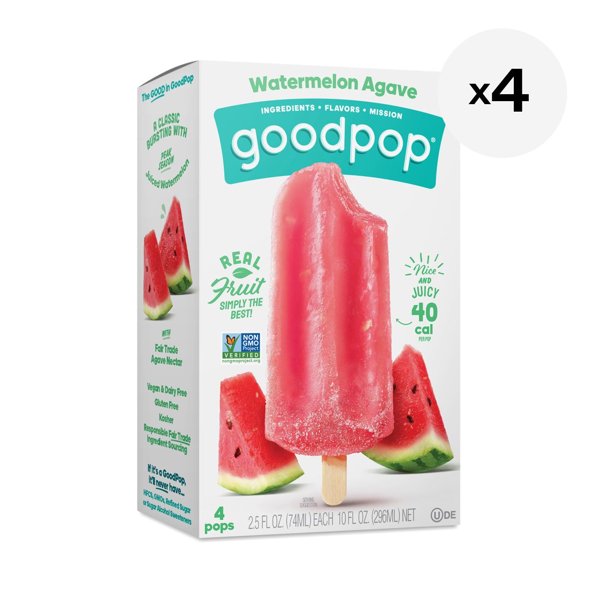 GoodPop Frozen Pops, Watermelon Agave