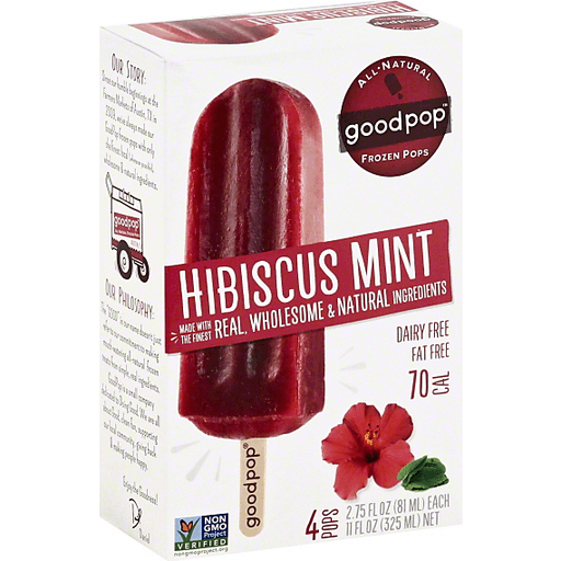 GoodPop Frozen Pops, Hibiscus Mint