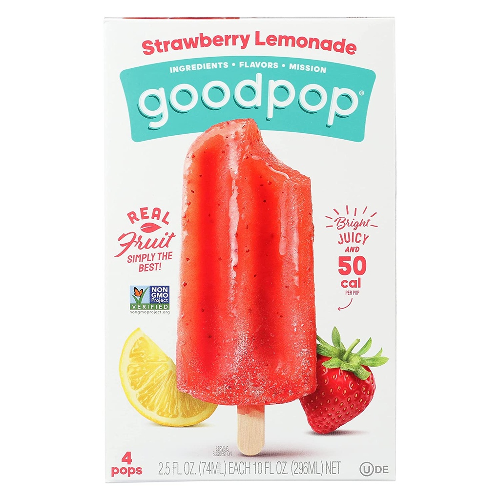 GoodPop Strawberry Lemonade 4 Pops, 10 Oz