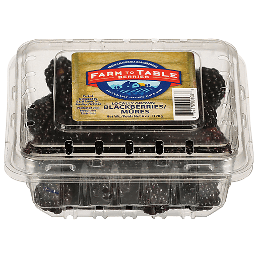 Farm to Table Berries Blackberries 6 Oz
