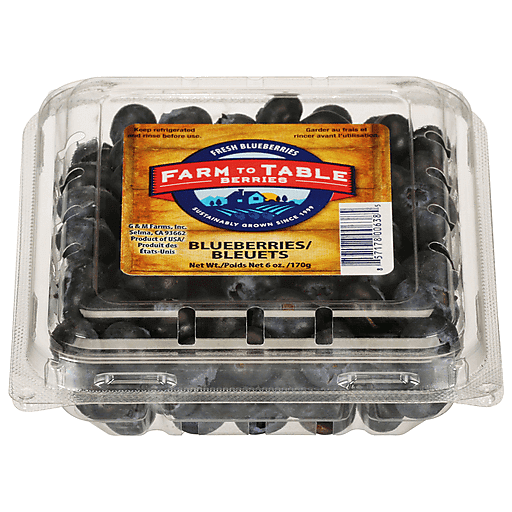 Farm to Table Berries Blueberries 6 Oz