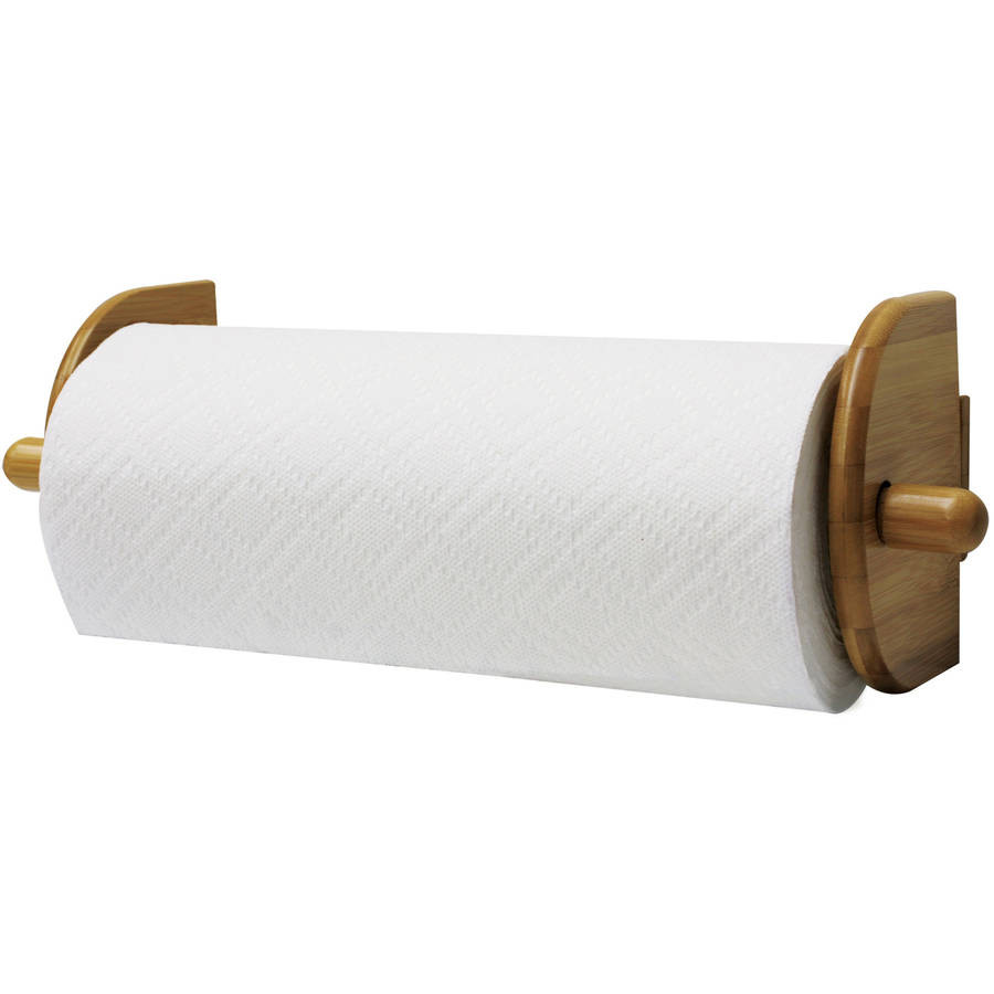 Home Basics Toalla De Papel Titular, Montaje De Pared, De Bambú