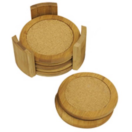 Home Basics Coaster Set, 7-Piece Bamboo