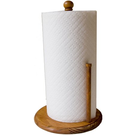 Home Basics Rust Collection Pine Paper Towel Holder