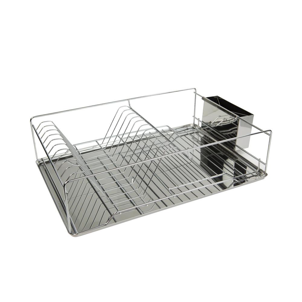 Generic HOME Basics Stainless Steel Dish Rack Tray In Chrome