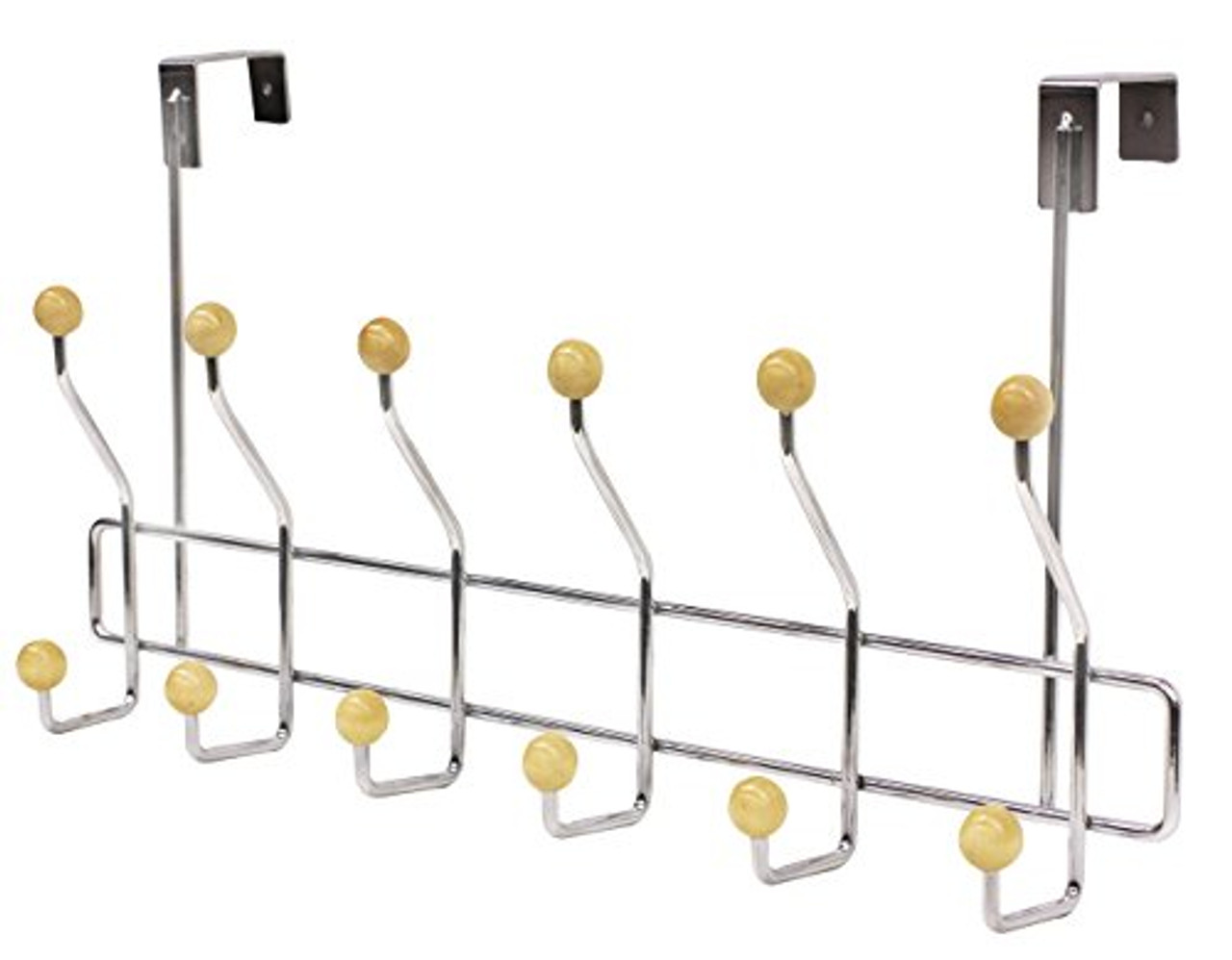 Generic Home Basics 6 Hook Over The Door Hanger, Wood Knobs [Misc.]